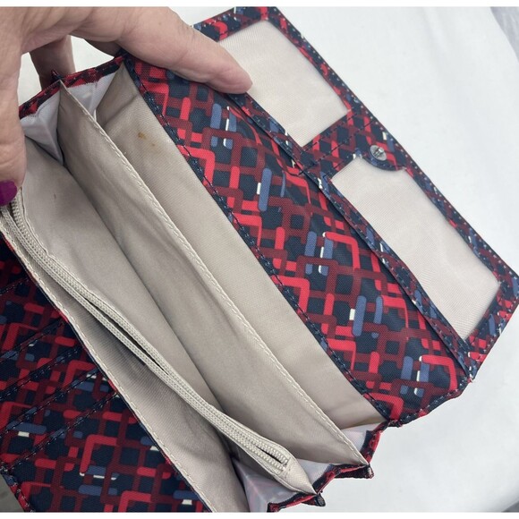 Kipling Wallet Snap Flap Geometric Red Black - Picture 11 of 15